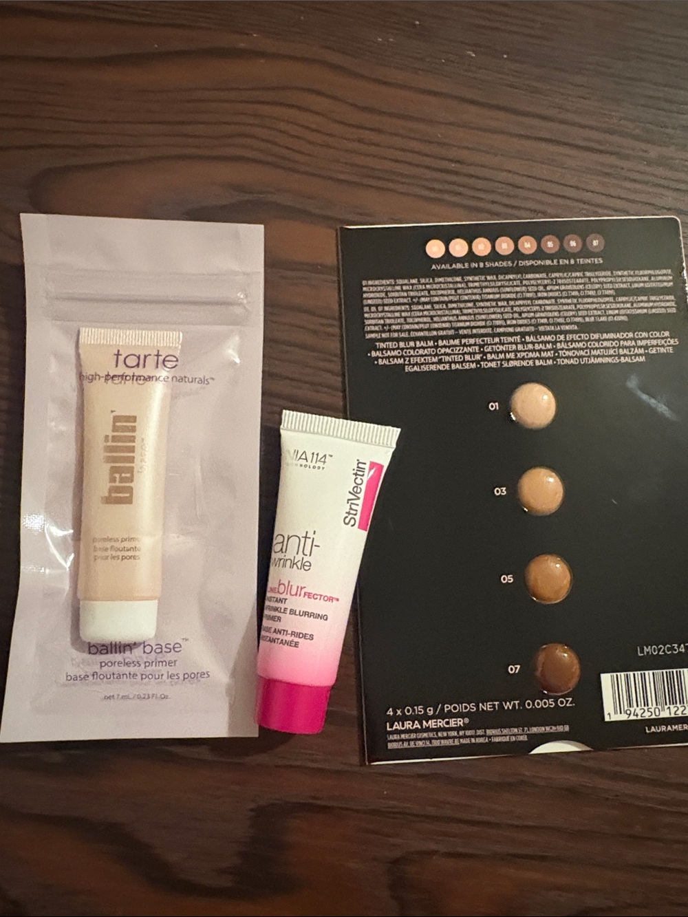 tarte Ballin Base Poreless Primer with StriVectin Pimer and Laura Mercier Sample